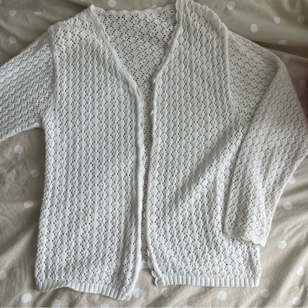 White Crochet Cardigan